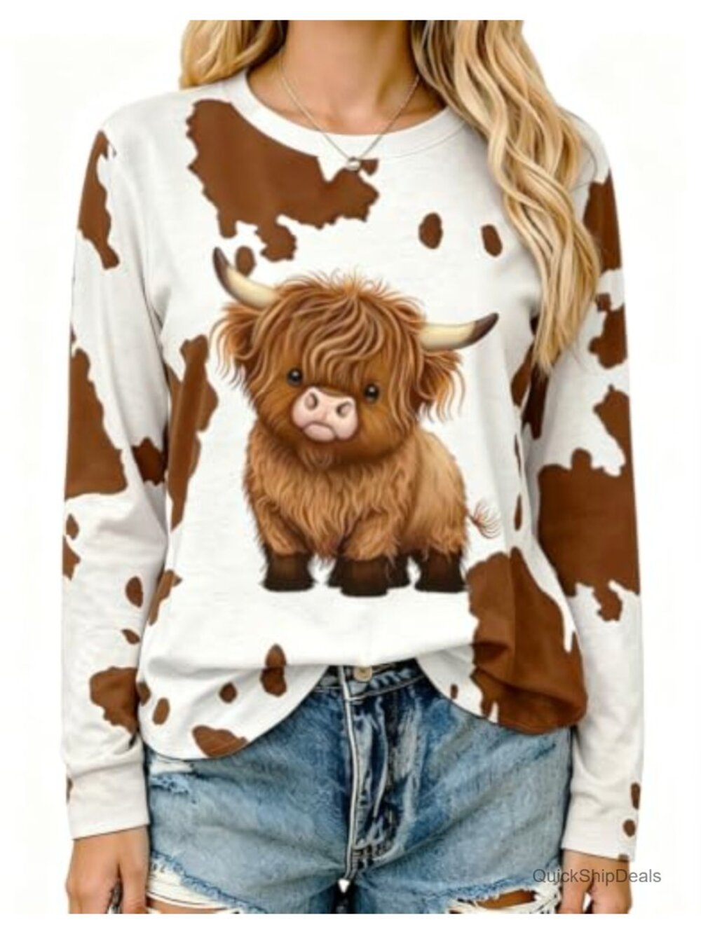 Women's Long Sleeve Country Concert Graphic Tee Loose Fit Western Shirt